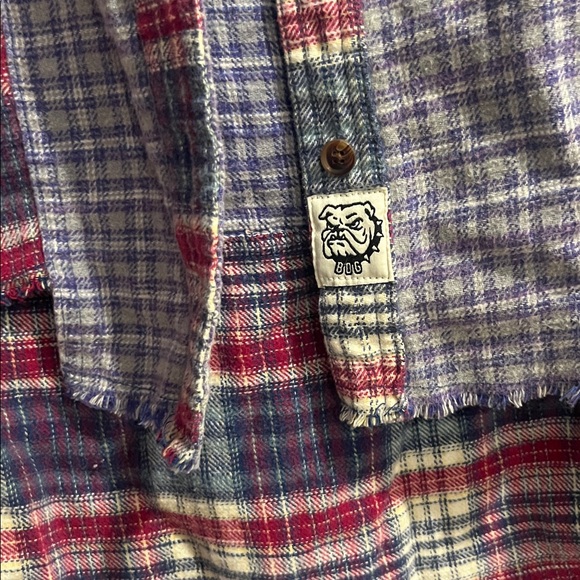 BDG Women’s Colorful Patchwork Plaid Shirt - Picture 4 of 5